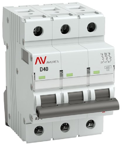 Выключатель автоматический EKF Averes AV-6 3п 40А D 6кА картинка